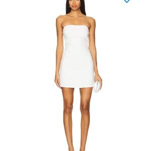 Superdown White Strapless Tessa Mini Dress, graduation